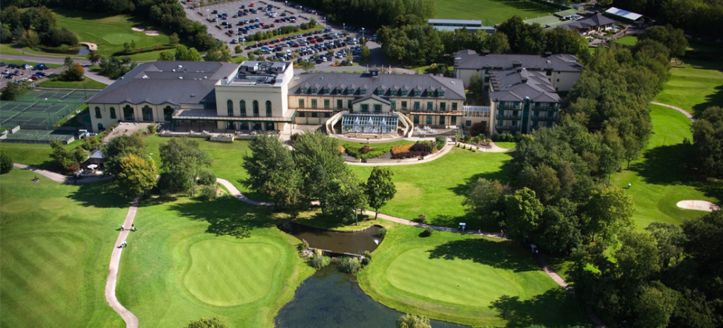 vale resort wales birds eye view